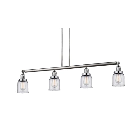 A large image of the Innovations Lighting 214-S Small Bell Brushed Satin Nickel / Clear