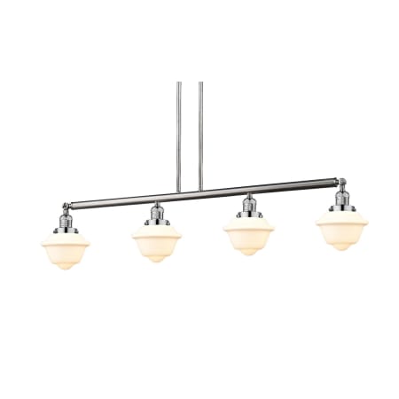 A large image of the Innovations Lighting 214-S Small Oxford Brushed Satin Nickel / Matte White Cased