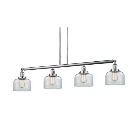 A large image of the Innovations Lighting 214-S Large Bell Brushed Satin Nickel / Clear