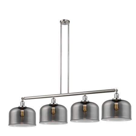A large image of the Innovations Lighting 214 X-Large Bell Brushed Satin Nickel / Plated Smoke