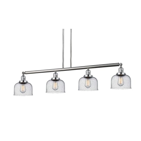 A large image of the Innovations Lighting 214-S Large Bell Brushed Satin Nickel / Seedy