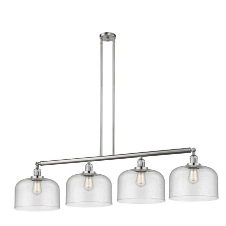 A large image of the Innovations Lighting 214 X-Large Bell Brushed Satin Nickel / Seedy
