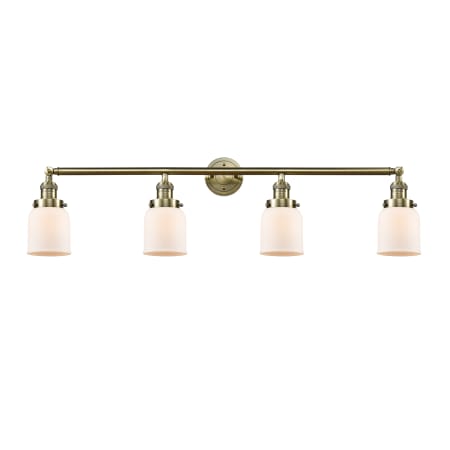 A large image of the Innovations Lighting 215-10-42 Bell Vanity Antique Brass / Matte White