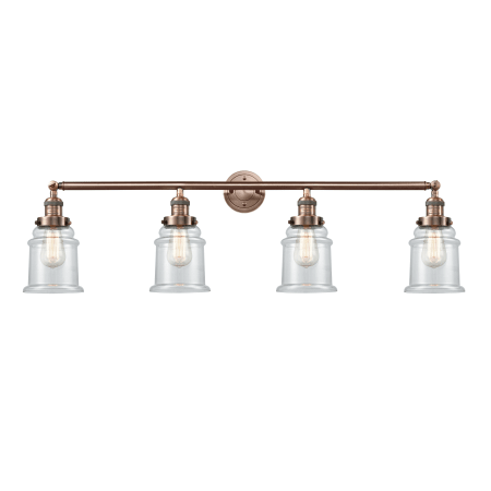 A large image of the Innovations Lighting 215-S Canton Antique Copper / Clear