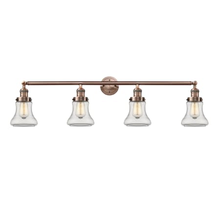 A large image of the Innovations Lighting 215-S Bellmont Antique Copper / Clear