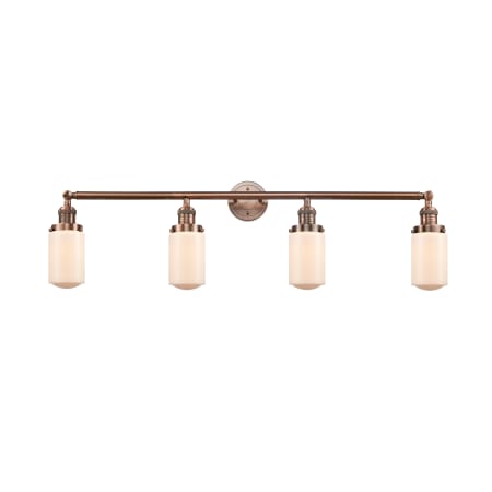 A large image of the Innovations Lighting 215 Dover Antique Copper / Matte White Cased