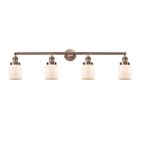 A large image of the Innovations Lighting 215-S Small Bell Antique Copper / Matte White Cased