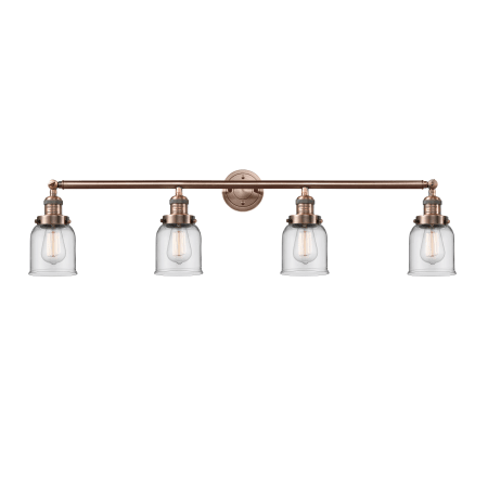 A large image of the Innovations Lighting 215-S Small Bell Antique Copper / Clear