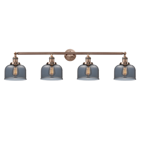 A large image of the Innovations Lighting 215-S Large Bell Antique Copper / Plated Smoked