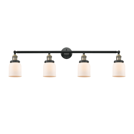 A large image of the Innovations Lighting 215-S Small Bell Black Antique Brass / Matte White