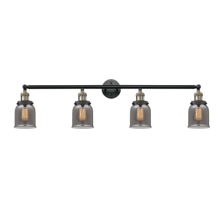 A large image of the Innovations Lighting 215-S Small Bell Black Antique Brass / Plated Smoked