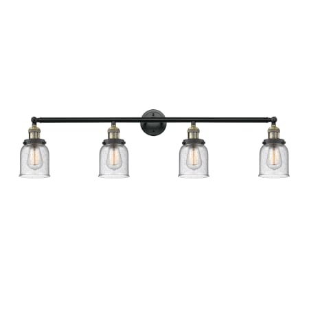 A large image of the Innovations Lighting 215-S Small Bell Black Antique Brass / Seedy