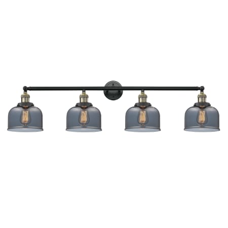 A large image of the Innovations Lighting 215-S Large Bell Black Antique Brass / Plated Smoked