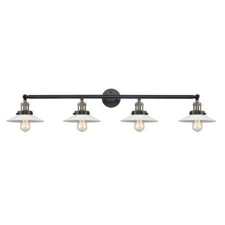 A large image of the Innovations Lighting 215-S Halophane Black Antique Brass / Matte White