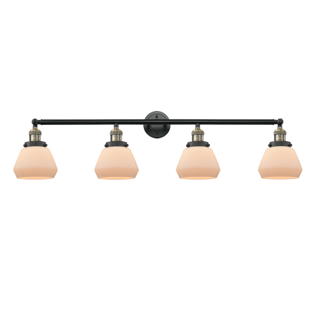 A large image of the Innovations Lighting 215-S Fulton Black Antique Brass / Matte White