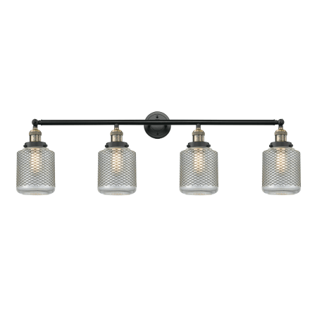 A large image of the Innovations Lighting 215-S Stanton Black Antique Brass / Wire Mesh