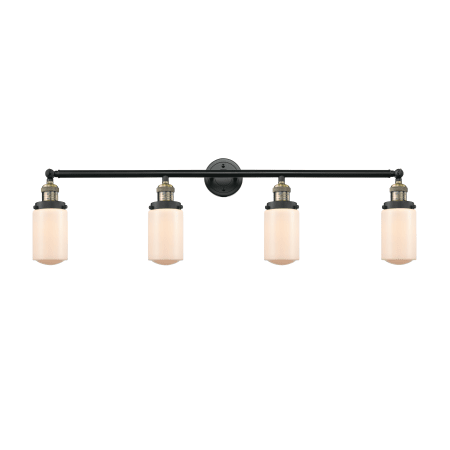 A large image of the Innovations Lighting 215 Dover Black Antique Brass / Matte White Cased