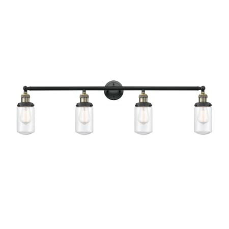 A large image of the Innovations Lighting 215 Dover Black Antique Brass / Clear