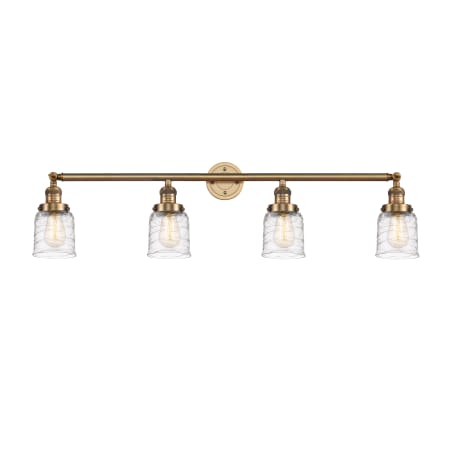 A large image of the Innovations Lighting 215-10-42 Bell Vanity Brushed Brass / Deco Swirl