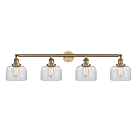A large image of the Innovations Lighting 215 Large Bell Brushed Brass / Clear
