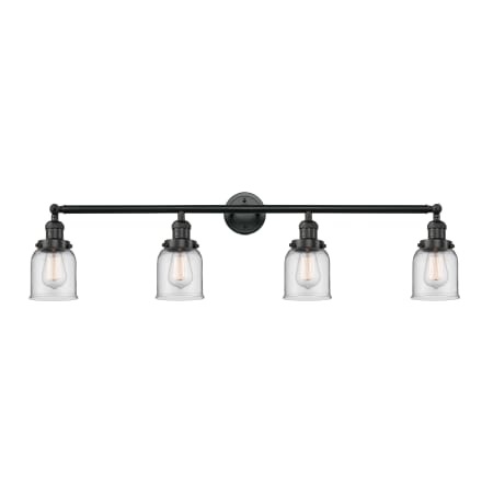 A large image of the Innovations Lighting 215-10-42 Bell Vanity Matte Black / Clear