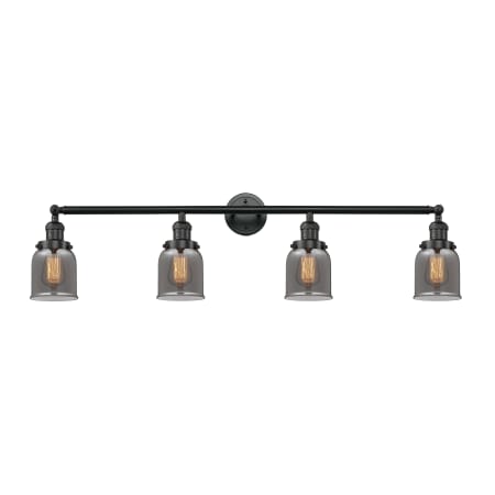 A large image of the Innovations Lighting 215-10-42 Bell Vanity Matte Black / Plated Smoke