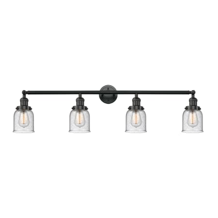 A large image of the Innovations Lighting 215-10-42 Bell Vanity Matte Black / Seedy