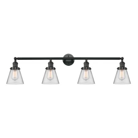 A large image of the Innovations Lighting 215-10-42 Cone Vanity Matte Black / Clear