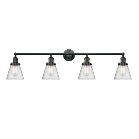 A large image of the Innovations Lighting 215-10-42 Cone Vanity Matte Black / Seedy