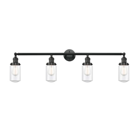 A large image of the Innovations Lighting 215 Dover Matte Black / Clear