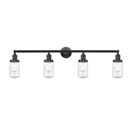 A large image of the Innovations Lighting 215 Dover Matte Black / Seedy