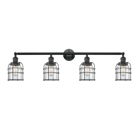 A large image of the Innovations Lighting 215-S Small Bell Cage Matte Black / Clear