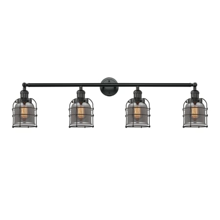 A large image of the Innovations Lighting 215-S Small Bell Cage Matte Black / Smoked