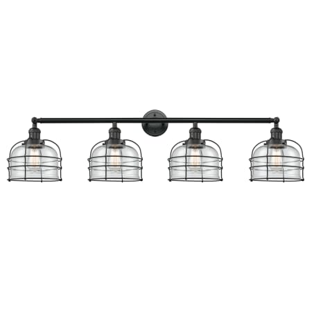 A large image of the Innovations Lighting 215-S Large Bell Cage Matte Black / Clear