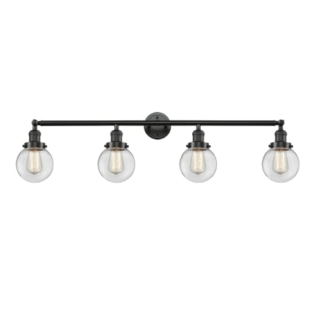 A large image of the Innovations Lighting 215-S-6 Beacon Oil Rubbed Bronze / Clear