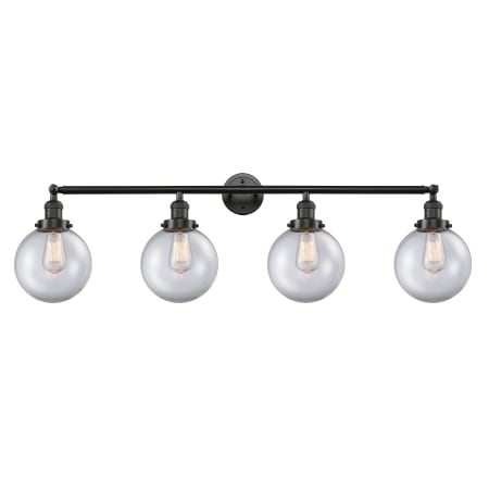 A large image of the Innovations Lighting 215-S-8 Beacon Oil Rubbed Bronze / Clear