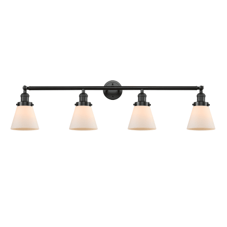 A large image of the Innovations Lighting 215-S Small Cone Oil Rubbed Bronze / Matte White