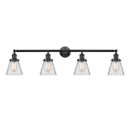 A large image of the Innovations Lighting 215-S Small Cone Oil Rubbed Bronze / Clear