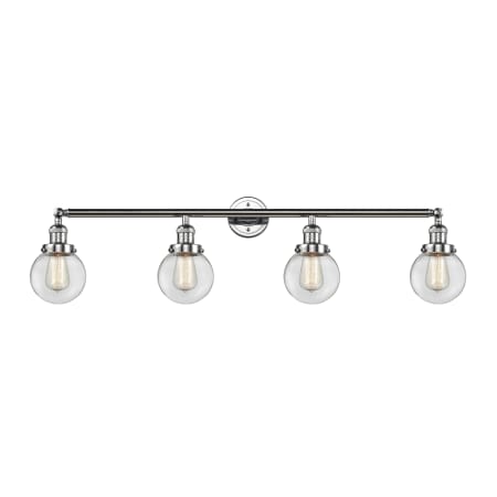 A large image of the Innovations Lighting 215-12-42 Beacon Vanity Polished Chrome / Clear