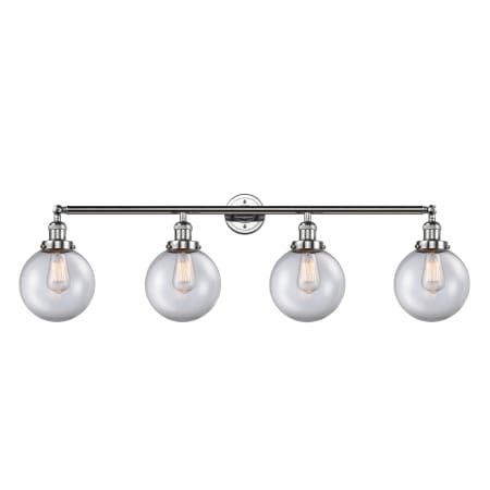 A large image of the Innovations Lighting 215-14-44 Beacon Vanity Polished Chrome / Clear