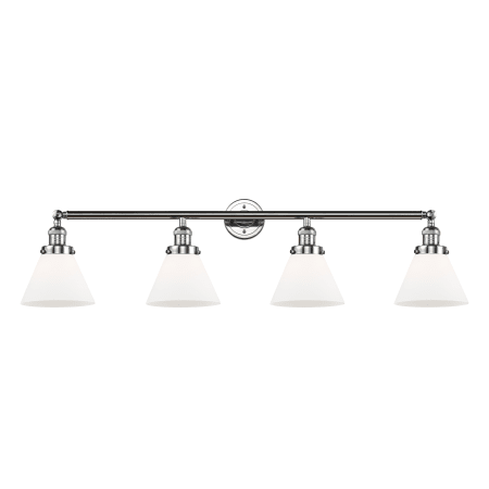 A large image of the Innovations Lighting 215 Large Cone Polished Chrome / Matte White Cased