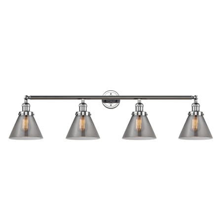 A large image of the Innovations Lighting 215 Large Cone Polished Chrome / Smoked