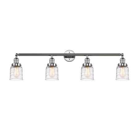 A large image of the Innovations Lighting 215-10-42 Bell Vanity Polished Chrome / Deco Swirl