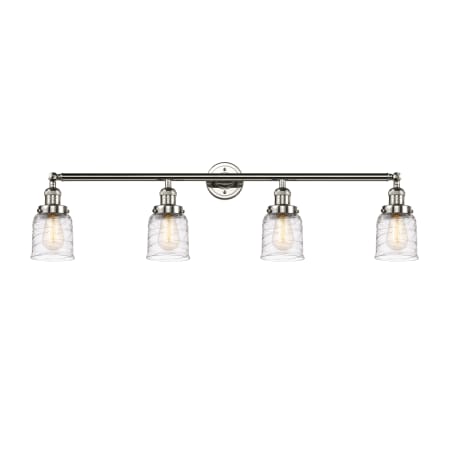 A large image of the Innovations Lighting 215-10-42 Bell Vanity Polished Nickel / Deco Swirl