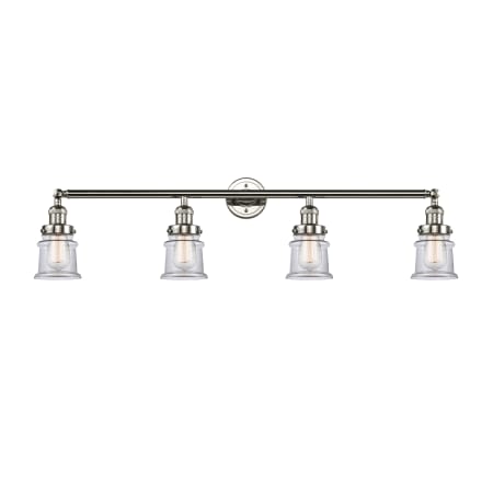 A large image of the Innovations Lighting 215-S Small Canton Polished Nickel / Clear