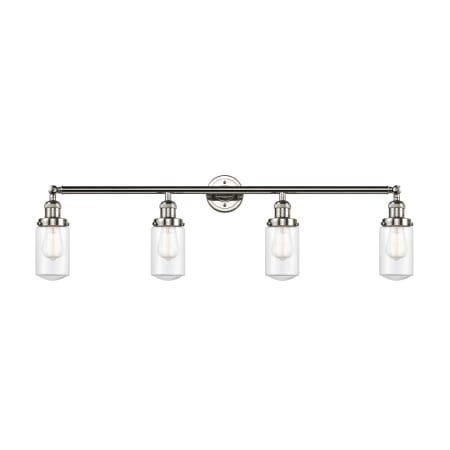 A large image of the Innovations Lighting 215 Dover Polished Nickel / Clear