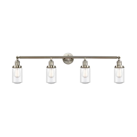 A large image of the Innovations Lighting 215 Dover Brushed Satin Nickel / Seedy