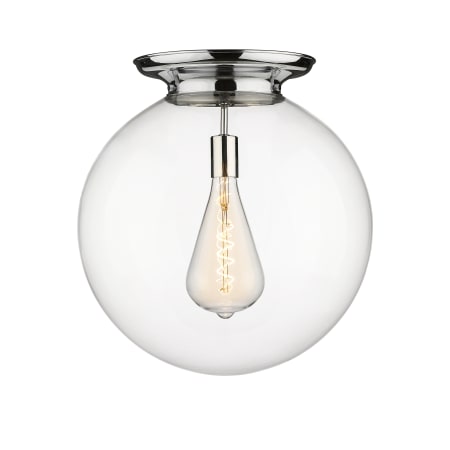 A large image of the Innovations Lighting 221-1F-20-18 Beacon Flush Polished Chrome / Clear