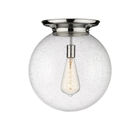 A large image of the Innovations Lighting 221-1F-18-16 Beacon Flush Polished Chrome / Seedy