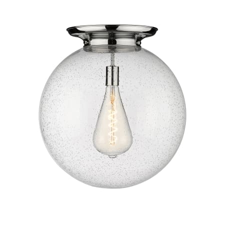 A large image of the Innovations Lighting 221-1F-20-18 Beacon Flush Polished Chrome / Seedy